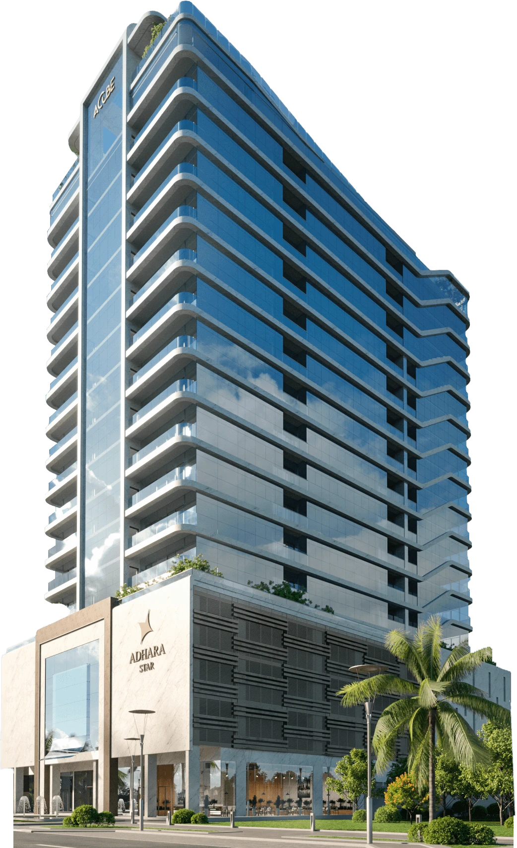 Adhara Star residential building facade in Arjan, Dubai