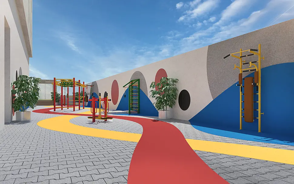 Outdoor gym at Adhara Star in Arjan, Dubai
