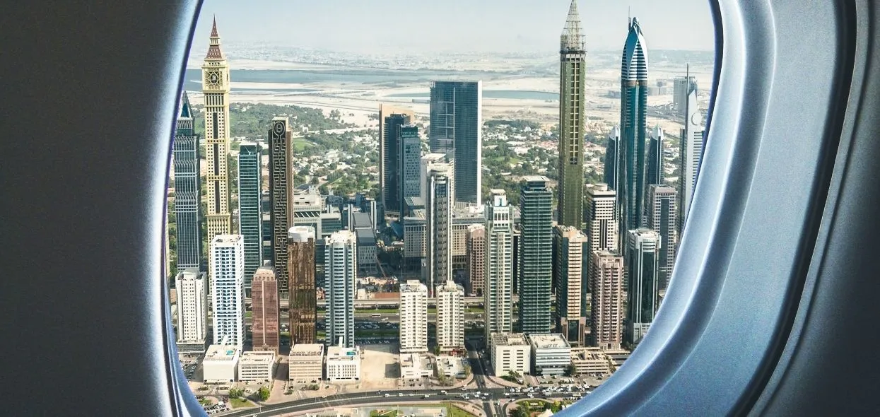 dubai aerial view plane