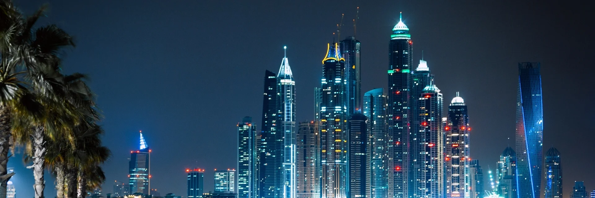 dubai skyline at night